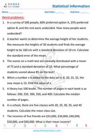 Word Problems On Statistical Information (3)