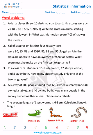 Word Problems On Statistical Information (2)