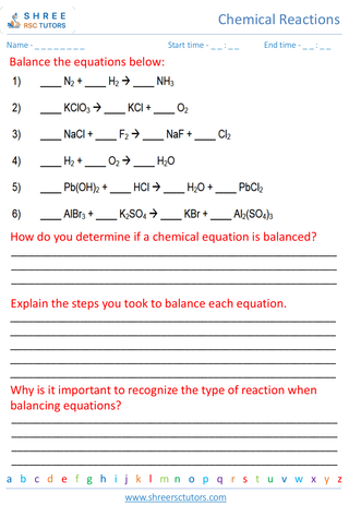 Balancing Chemical Equations 2