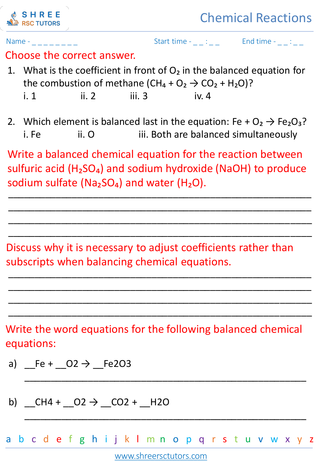 Balancing Chemical Equations 5