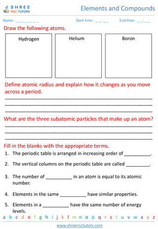 Structure Of Atoms And The Periodic Table 1