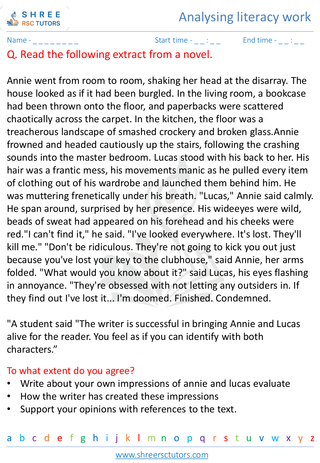 Analysing Literacy Work 3