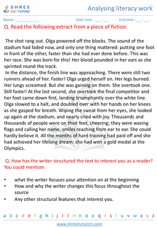 Analysing Literacy Work 1