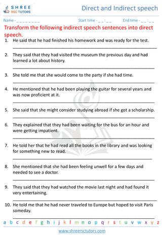 Direct And Indirect Speech 10