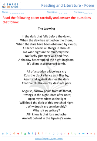 Reading And Literature   Poem 3