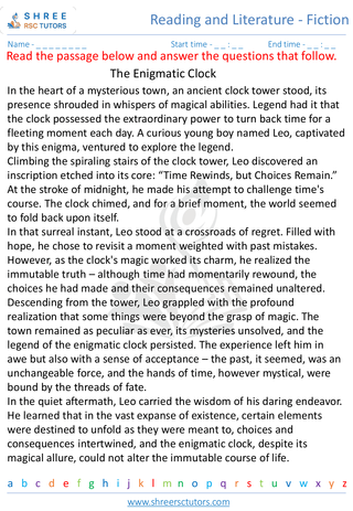 Reading And Literature   Fiction 10