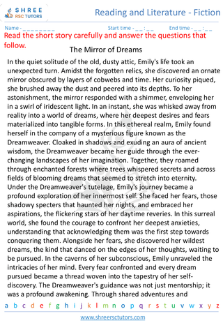 Reading And Literature   Fiction 7