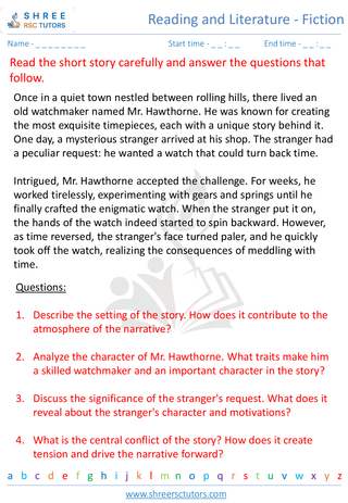 Reading And Literature   Fiction 1