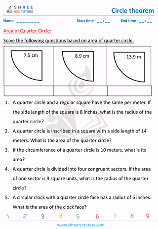 Area Of Quarter Circle (3)