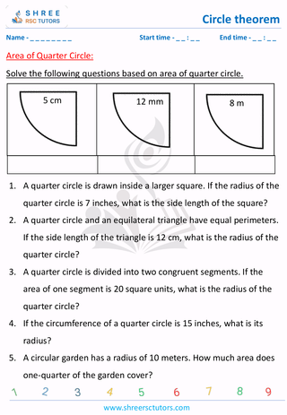 Area Of Quarter Circle (2)