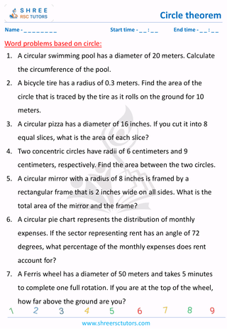Word Problems On Circle Grade 8 (8)