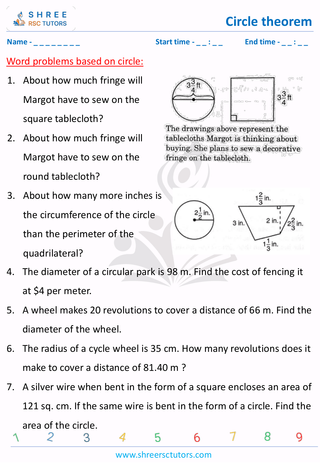 Word Problems On Circle Grade 8 (3)