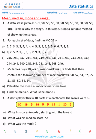 Mean, Mode And Median, Range (9)