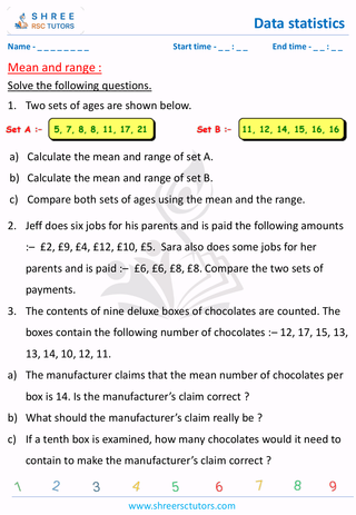 Mean, Mode And Median, Range (5)