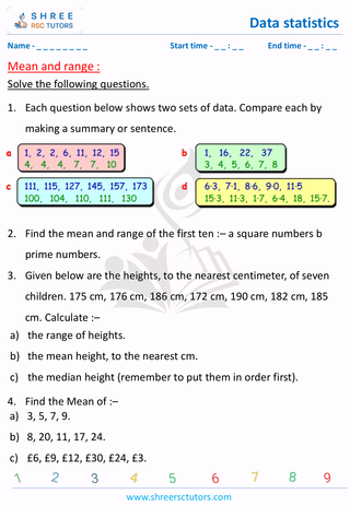 Mean, Mode And Median, Range (6)