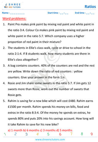 Word Problems On Ratios 4