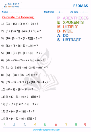 Complex PEDMAS Expressions (4)