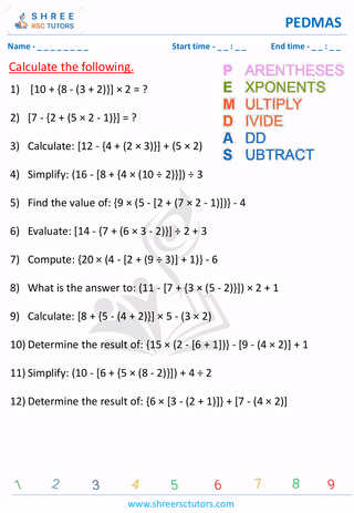 Complex PEDMAS Expressions (1)
