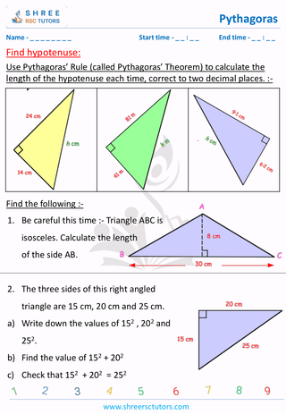 Find Hypotenuse (8)