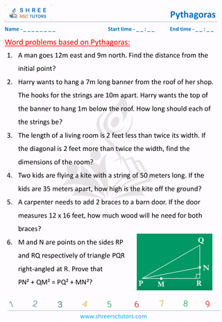 Word Problems Based On Pythagoras (6)