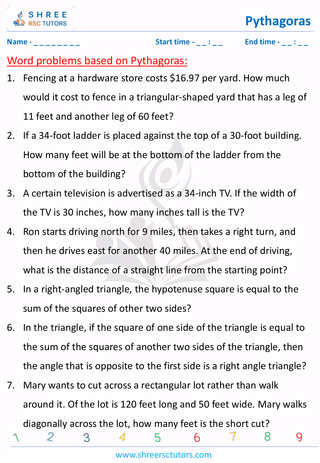 Word Problems Based On Pythagoras (5)