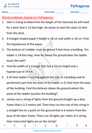 Word Problems Based On Pythagoras (4)