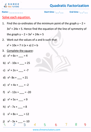 Completing The Square (5)