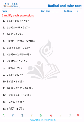 Adding And Subtracting Radicals (3)