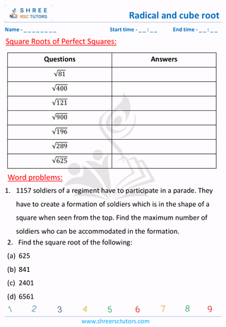 Square Roots Of Perfect Squares (2)
