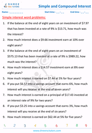 Simple Interest Word Problems (4)