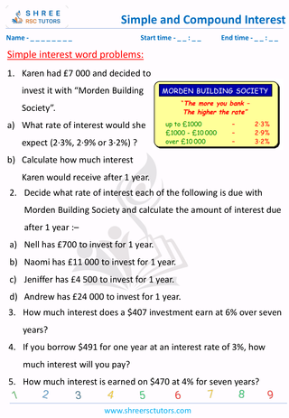 Simple Interest Word Problems(6)