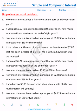 Simple Interest Word Problems (3)