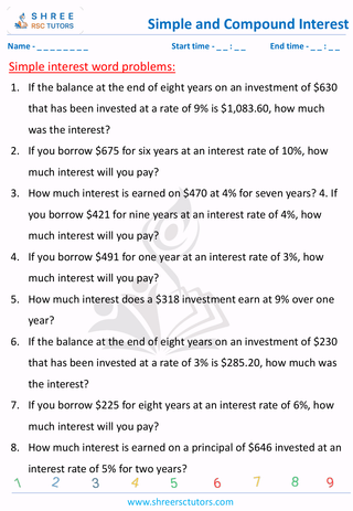Simple Interest Word Problems (2)