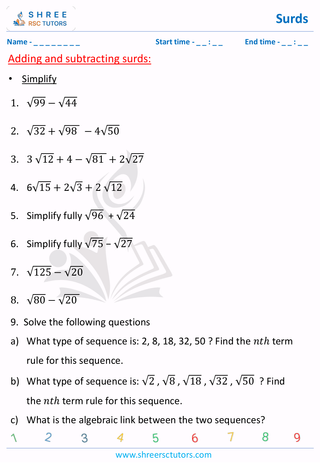 Adding And Subtracting Surds (4)