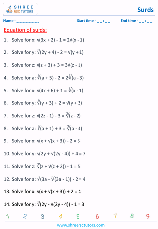 Equation Of Surds (1)