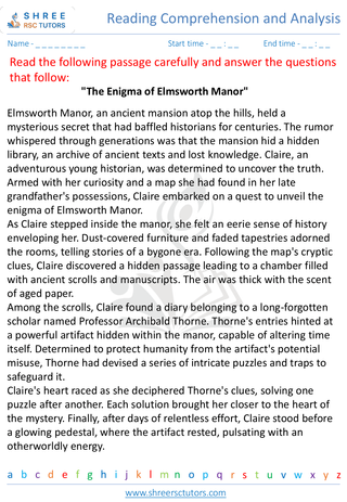 Reading Comprehension And Analysis   Non Fiction  1