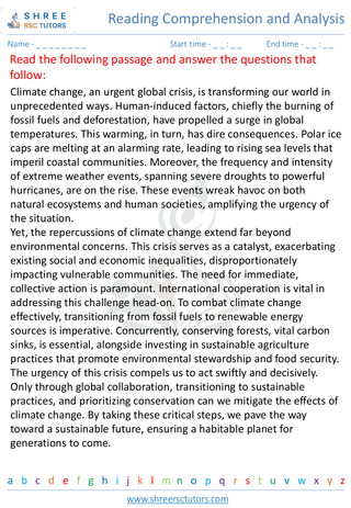 Reading Comprehension And Analysis   Non Fiction  8