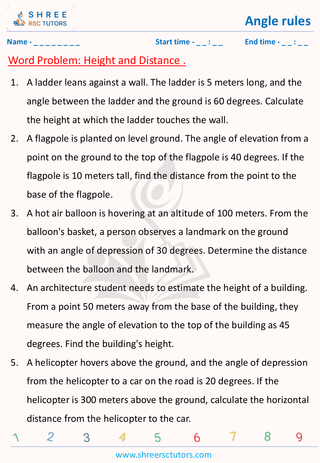 Find The Distance And Height Word Problems (3)