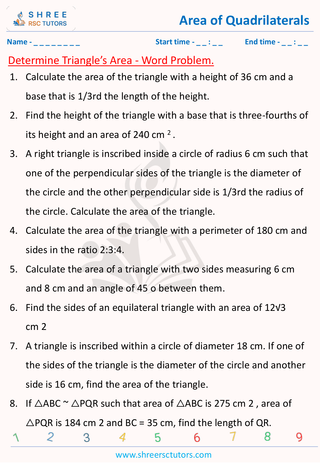 Determine Triangleâs Area   Word Problem (3)