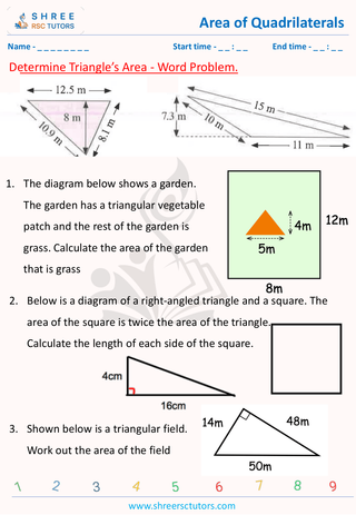 Determine Triangleâs Area   Word Problem (5)