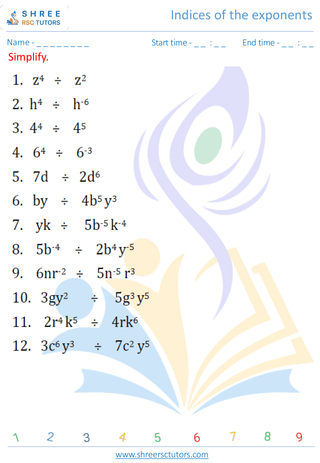 Indices Of The Exponents 6