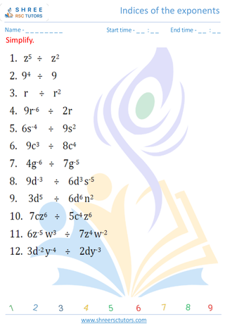 Indices Of The Exponents 5