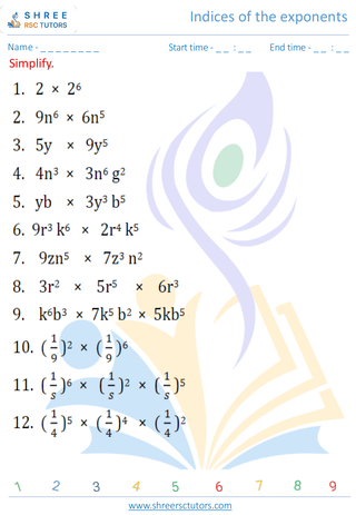 Indices Of The Exponents 7