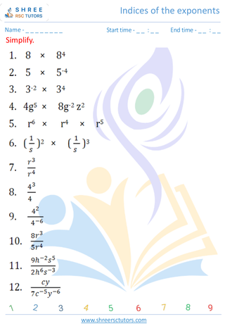Indices Of The Exponents 9