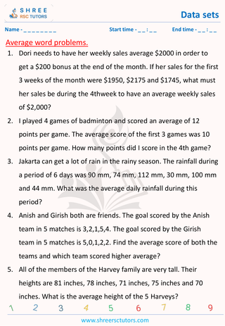 Average Word Problems  (4)