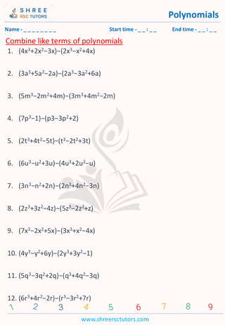 Subtract Polynomials (5)