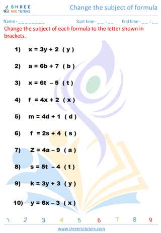 Change The Subject Of Formula 1