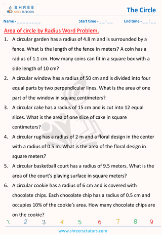 Area Of Circle By Radius Word Problem (5)