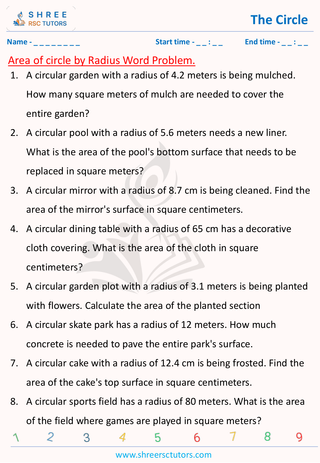 Area Of Circle By Radius Word Problem (1)