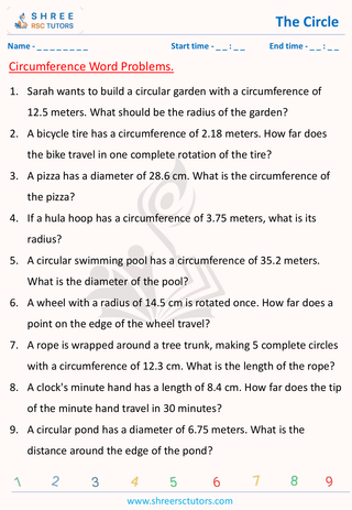 Circumference Word Problems (5)